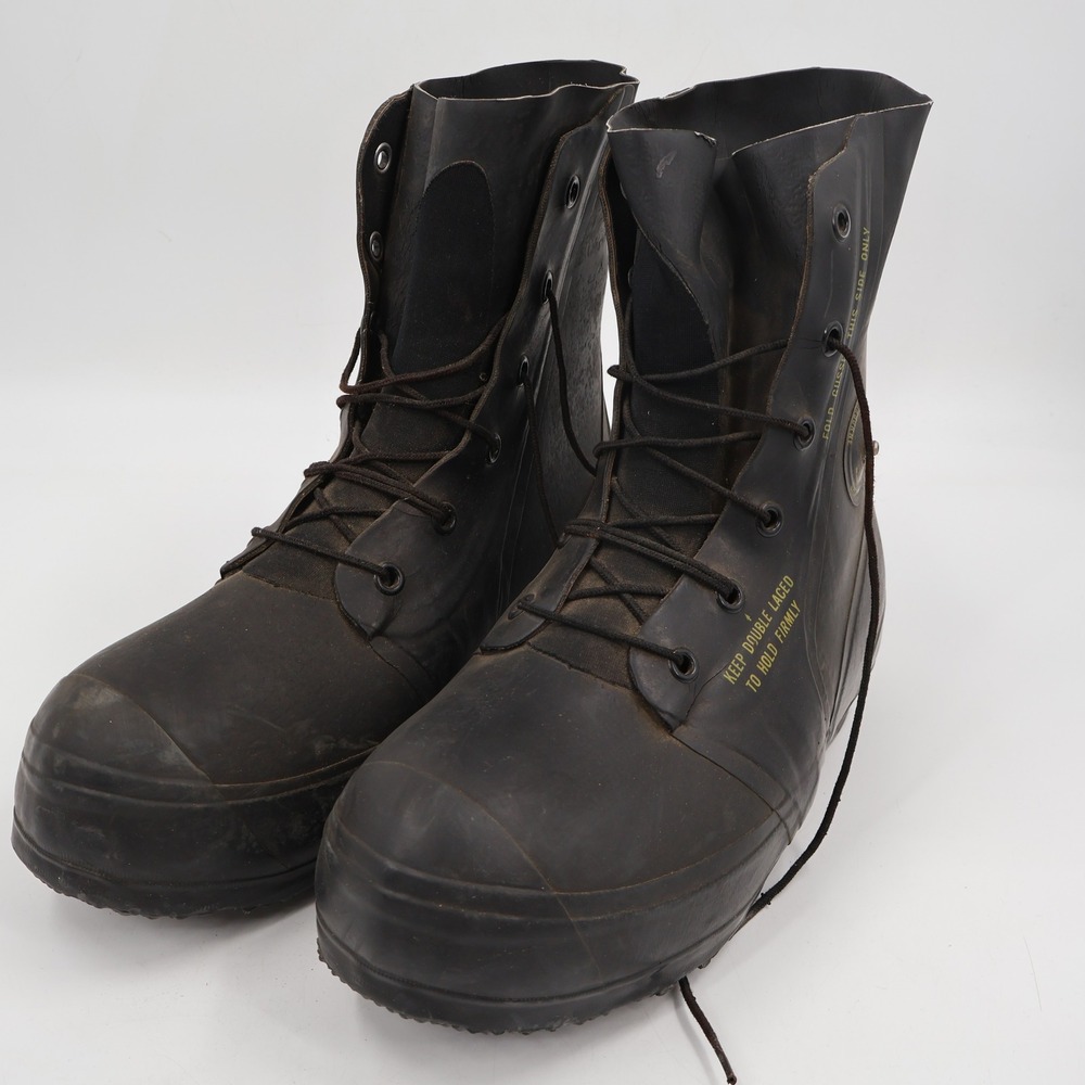 US Military Mickey Mouse Boots Mens 12W Black Rubber Extreme Cold Weather 1976